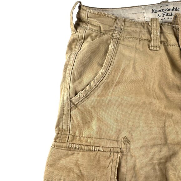 Abercrombie & Fitch Heavyweight Khaki Cargo Shorts Size 32 - Picture 6 of 11